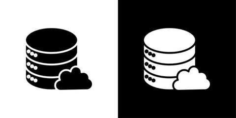 Cloud database icon linear logo isolated
