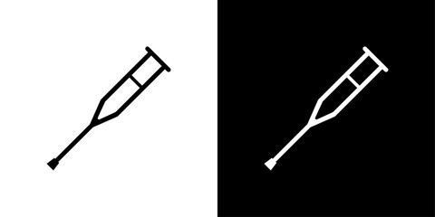 crutches icon linear logo isolated