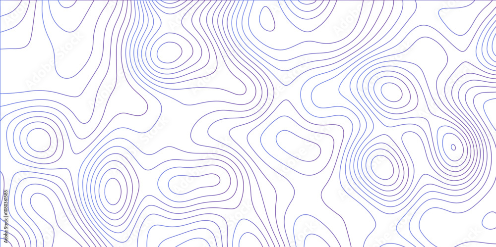 Aufkleber Abstract colorful gradient Topographic line map background with shadows. Contour elevation topographic and textured Background Modern design with White background with topographic wavy Patte.	