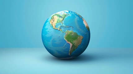 Fototapeta premium A 3D illustration of the earth on a blue background.