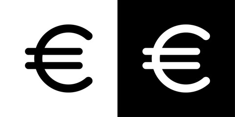 euro sign icon linear logo isolated