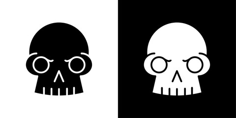 Evil skull icon linear logo isolated