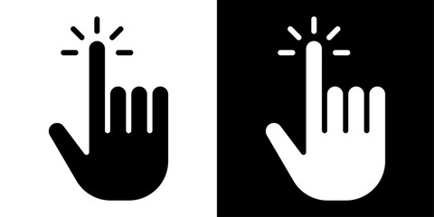 Hand clicking icon linear logo isolated