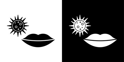 Herpes virus icon linear logo isolated