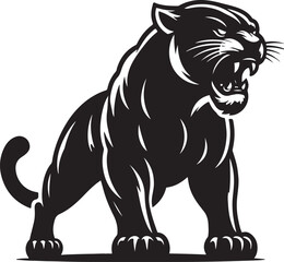 Fototapeta premium Angry jaguar silhouette.