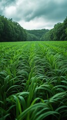 Lush Green Grass Field, meticulously trimmed, vivid emerald hues, striking texture, ideal for promotional materials, high definition clarity