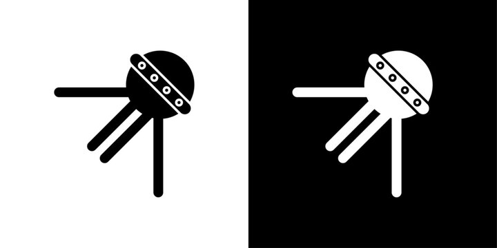 Linear sputnik icon linear logo isolated