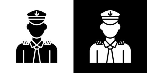 Male chief officer icon linear logo isolated