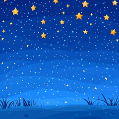 Fototapeta premium A starry night sky with a field of grass in the foreground.