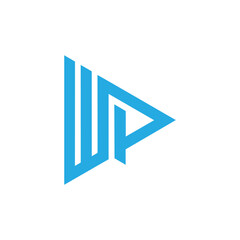 wp logo design vector template, initial wp letter logo design, pw logo design vector, initial pw letter logo design for any business. Modern letter WP PW logo design vector template for monogram