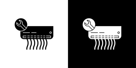 Repair air conditioner icon linear logo isolated
