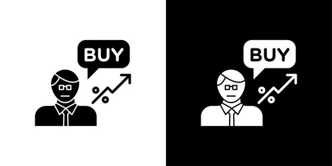 Stock buy icon linear logo isolated