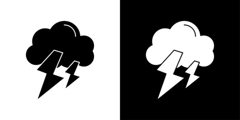Thunder lightning icon linear logo isolated
