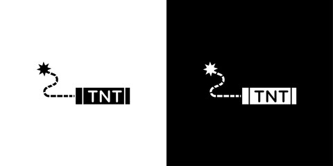 TNT dynamite icon linear logo isolated