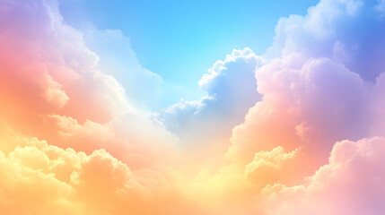 Dreamlike Pastel Cloudscape:  A Serene, Colorful Sky Background Image