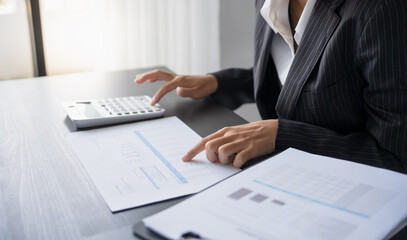 business man Auditor or internal revenue service staff checking annual financial statements company Audit  Accounting tax