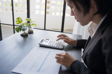 business man Auditor or internal revenue service staff checking annual financial statements company Audit  Accounting tax