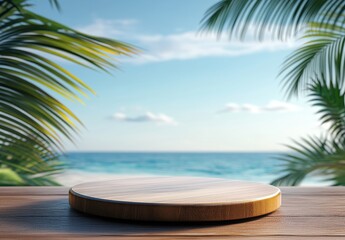 Obraz premium Tropical Beach Tabletop Display for Summer Concepts