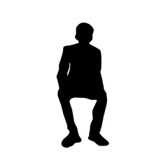 Vector silhouettes of people sitting
