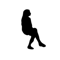 Vector silhouettes of people sitting