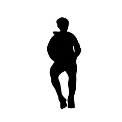 Vector silhouettes of people sitting