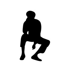 Vector silhouettes of people sitting