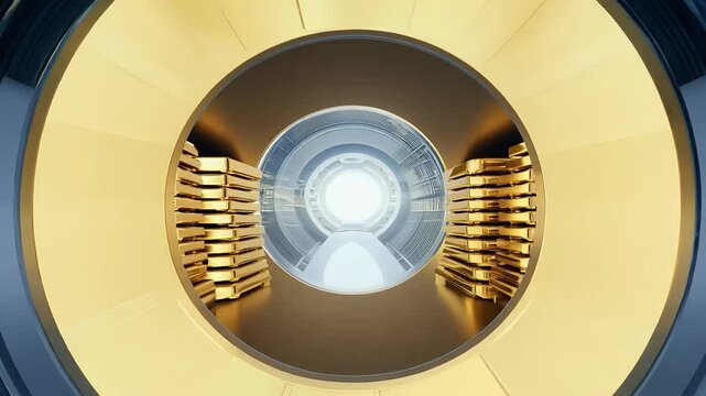 rows golden bullions symbolizing alth security banking financial concept full 4K quality gold bank safe safety savings fund reserve storage room three-dimensional abstract bar beautiful big business