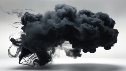 Fototapeta premium Black smoke, cut out.