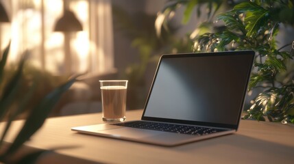 Fototapeta premium The Laptop and Coffee Scene