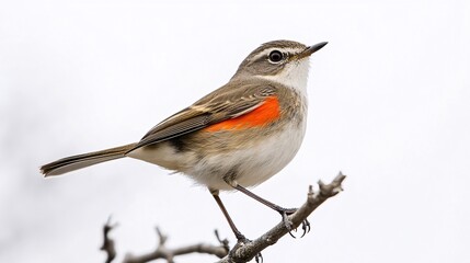 Avian Elegance: Bird with Orange Breast on Branch - Nature's Palette