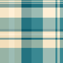 Hispanic vector plaid pattern, stroke fabric background seamless. Volume tartan textile check texture in pastel and cyan colors.