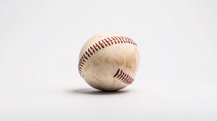 Vintage Dirty baseball in White Studio Background