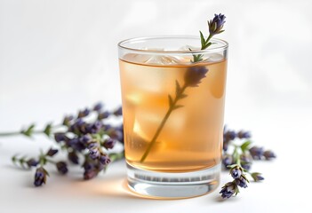A refreshing blend of gin and Earl Grey tea, sweetened with honey syrup and garnished with lavender on a wooden tray. Perfect for a sophisticated and aromatic drink experience