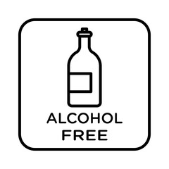 Alcohol free icon linear logo mark in black and white