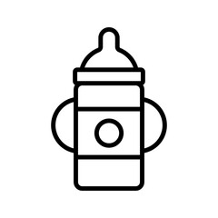 baby sippy icon linear logo mark in black and white