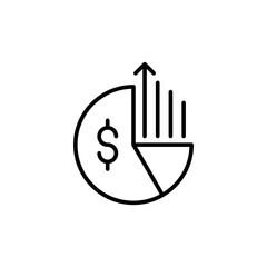 Growth market outline icons, minimalist vector illustration ,simple transparent graphic element .Isolated on white background