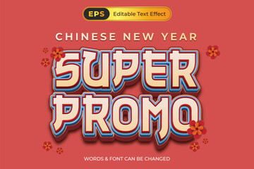 Chinese New Year Super Promo editable text effect