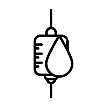 recommend clip art: blood bag icon linear logo mark in black and white