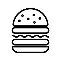 Burger icon linear logo mark in black and white