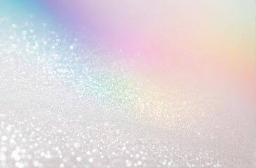 Abstract white glitter background. Light rainbow colors. Bokeh with colored lights. Color Shimmering