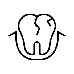 Cavities icon linear logo mark in black and white