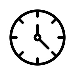 Clock icon linear logo mark in black and white