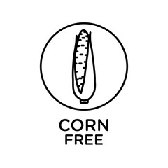 corn free icon linear logo mark in black and white