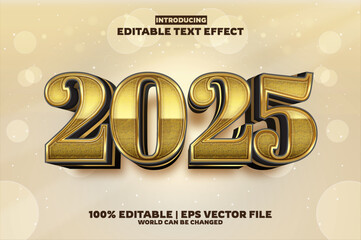 New year 2025 editable text effect in new modern trend style