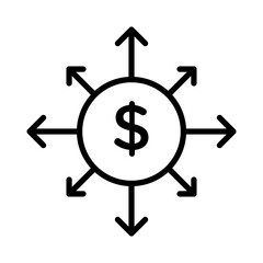 Diversified investment icon linear logo mark in black and white