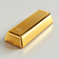Shiny gold bar isolated on white background.