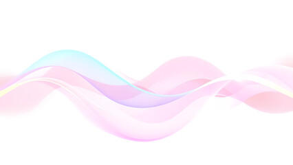 A pink wave of flowing fabric on a white background with a soft pink hue. generative ai, abstract background with waves