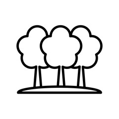 Forest and park trees icon linear logo mark in black and white