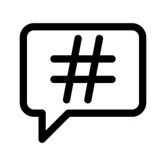 Hastag icon linear logo mark in black and white