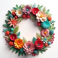 a colorful wreath with flowers on it is made by flowers